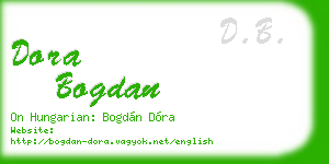 dora bogdan business card